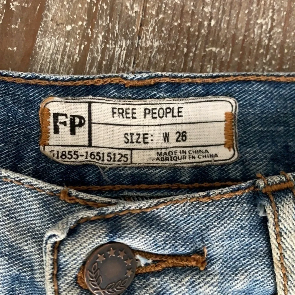 Free People distressed denim shorts